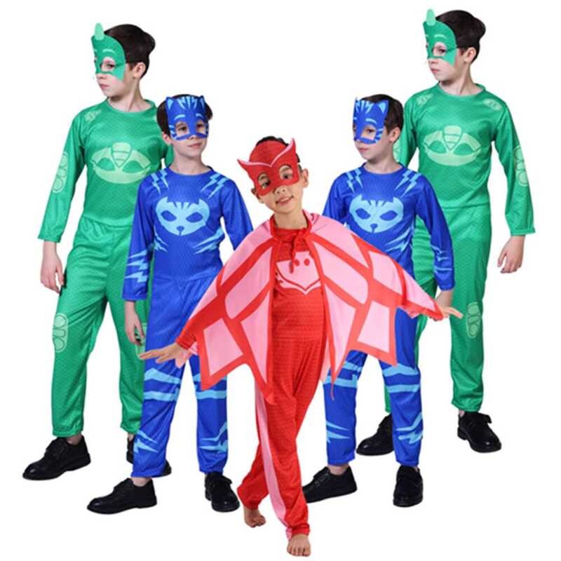 ชุดนอน Little HeroPJ MASKS Gecko Owl สำหรับคอสเพลย์HALOWEENของเด็กและหญิงแมว
