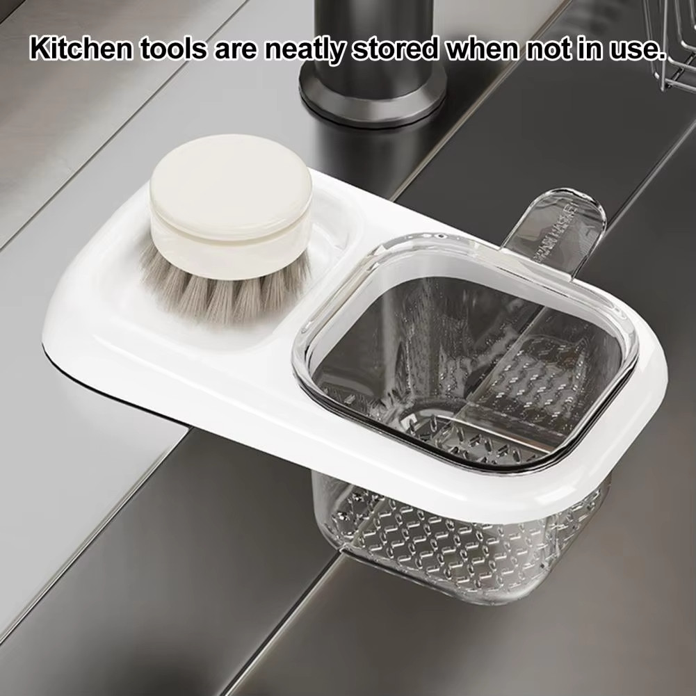 2ชิ้นใหม่มัลติฟังก์ชั่ถ้วยดูดอ่างล้างจานตะกร้ากรองที่ถอดออกได้ผลไม้ซักผ้ากรองชั้นวางอ่างล้างจานกรองสําหรับผู้ถืออาหารครัวระบายน้ําเครื่องมืออุปก - รูปที่ 3