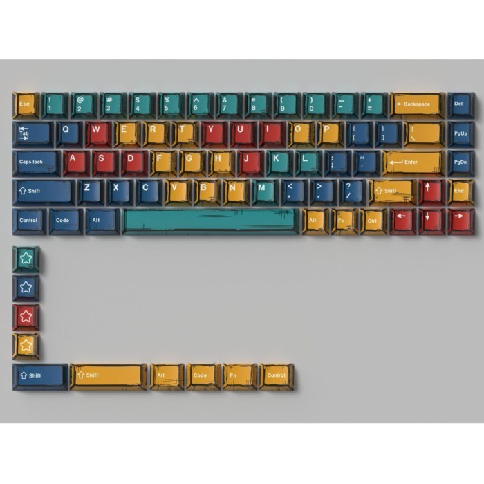 สไตล์การ์ตูนกันดั้มเครื่องแรกโรงงานเดิม PBT Keycap 78 คีย์ปรับให้เข้ากับ atk68 Mega Lion Keycap แนะน