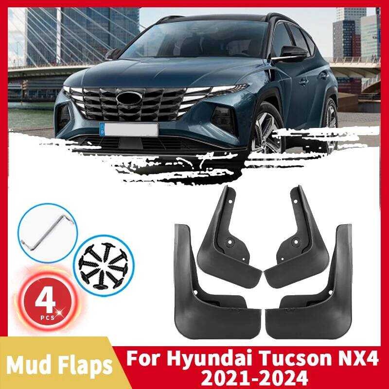 ▥ สําหรับ Hyundai Tucson Nx4 HYBRID N e Mud Flaps 2021 2022 2023 2024 รถ Splash Guards Fende