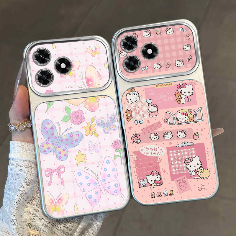 สําหรับ Honor X5c X5c Plus X5D X5D Plus X5B X5B Plus หน้าต่างขนาดใหญ่ Matte ขั้นสูงเคสโทรศัพท์ความงามผีเสื้อที่มีสีสันและแมวน่ารักออกแบบใหม่รูปแบบ ‌