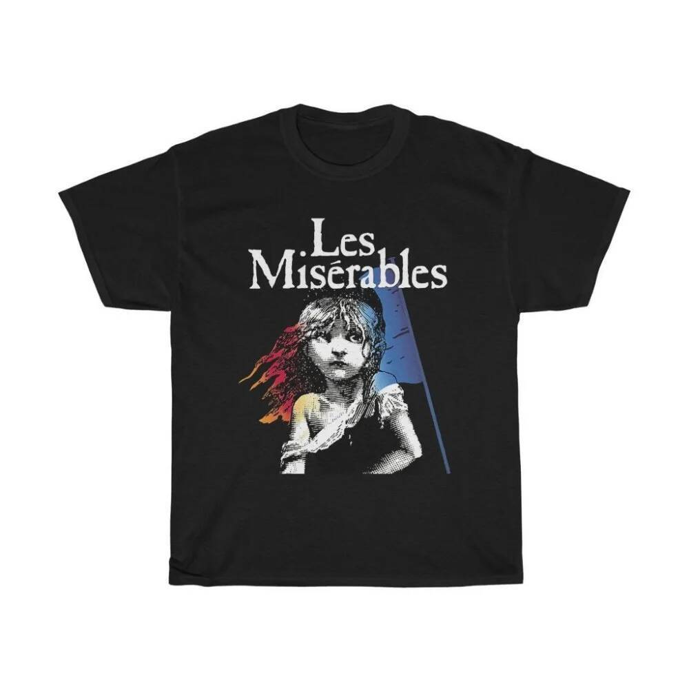 Les Miserables Broadway Musical Show เสื้อยืดสีดําผู้ชายเสื้อผ้ากราฟิกเสื้อแขนสั้นผู้ชายผู้หญิงทุกฤด