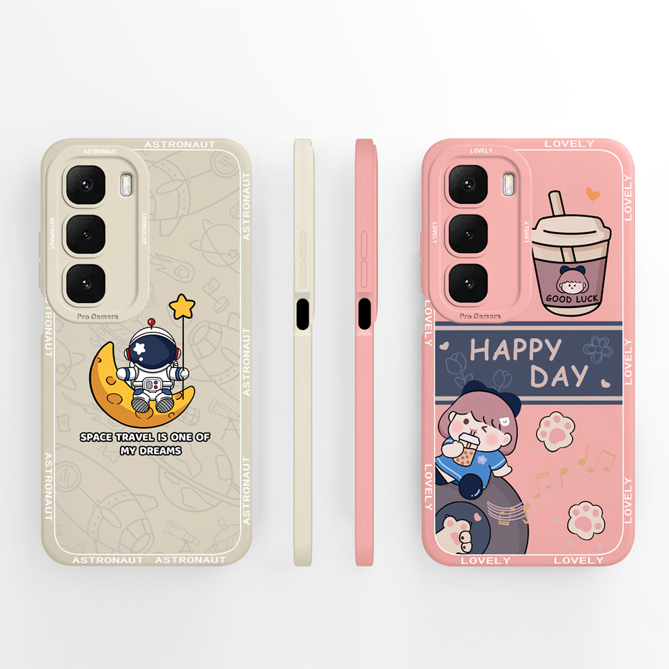 สําหรับ Infinix Hot 60 60i 60 Pro Plusปลอกสาวน่ารักCat Paw Liquidฤดูใบไม้ร่วงป้องกันเปลือกป้องกันซิลิโคนกันกระแทกสําหรับInfinix Hot60 60Pro + Capaฝาครอบ