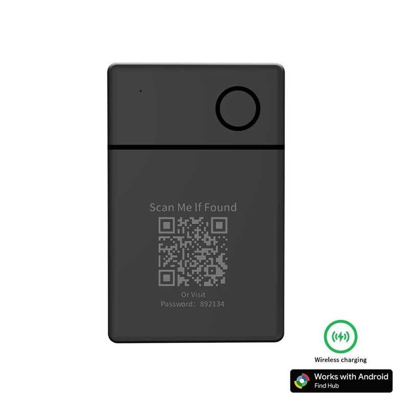 ตัวติดตามการ์ด GPS แบบชาร์จไร้สาย Google Certified Locator สําหรับ Pixel QR Code Anti Loss Billfold 