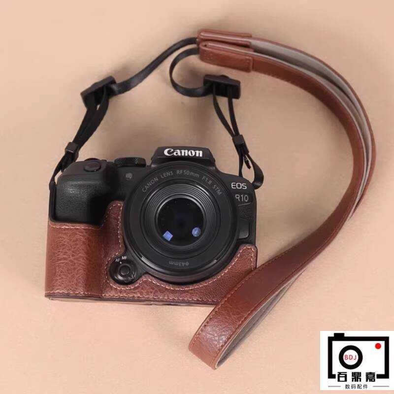 เหมาะสําหรับ Canon R5II R5 R6 R6II กระเป๋ากล้องไมโครเดี่ยว R62 เคสหนังฐานครึ่งกรณี R52 เคสป้องกัน