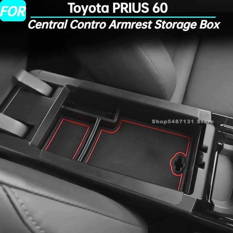 กล่องเก็บของที่เท้าแขน Central Contro รถยนต์ Toyota PRIUS 60 อุปกรณ์ตกแต่งภายใน 2023 2024 2025 สําหร