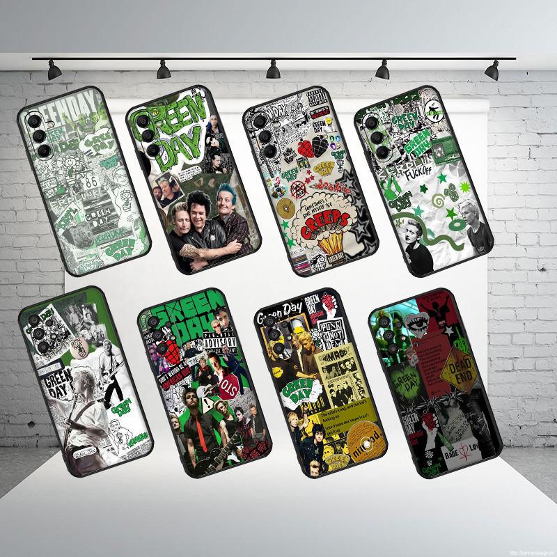 Soft black TPU Samsung S7 S8 S9 S10 plus Lite edge E A22 GREEN DAY2 เคสโทรศัพท์
