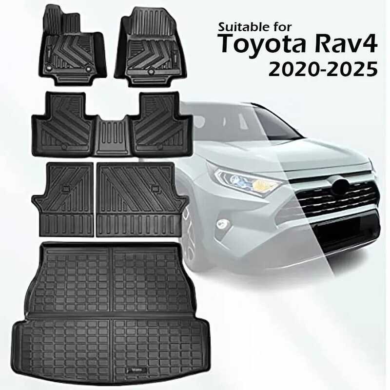 Cargo Liner พนักพิง 2019 - 2024 2025 Toyota Rav4 All-Weather Floor Liners Trunk Mat ฝาครอบเบาะหลังสํ
