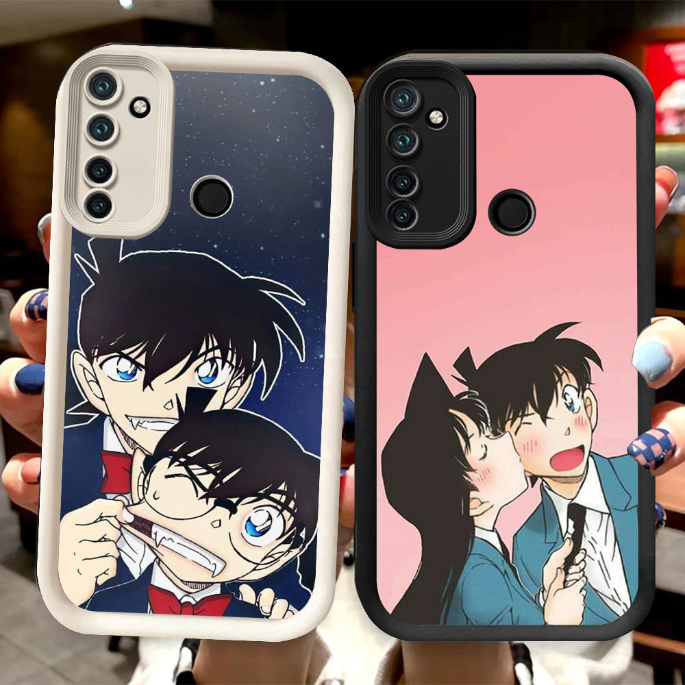 R97 Detective Conan Casing สําหรับ Realme 5i Narzo 10A 20A 5 6i 10 5s สีดําและสีขาว