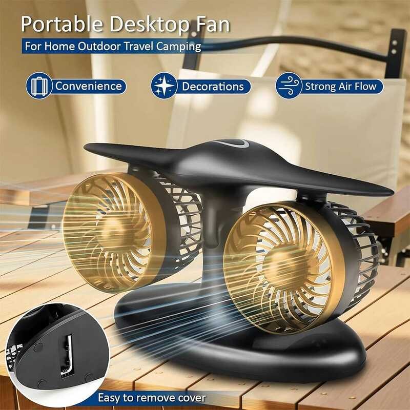 BM เครื่องบินสร้างสรรค์ Jetfan รุ่นที่สอง J2 พัดลมตั้งโต๊ะ 8000 MAh Long Endurance Super Strong Wind