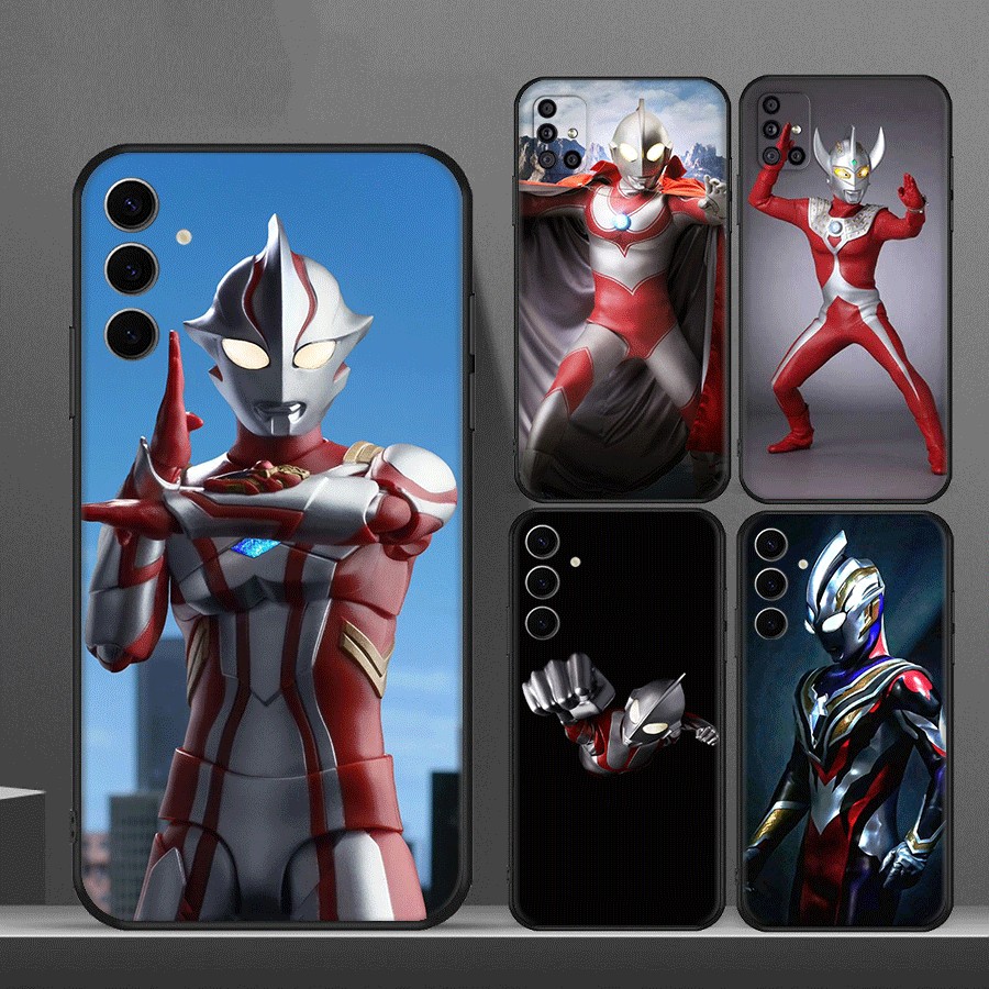 SAMSUNG Y-13การ์ตูนอุลตร้าแมนสําหรับSamsung S6 S7 Edge S8 S9 Plus S10 S10Eเคสโทรศัพท์TPUซิลิโคนสีดํา