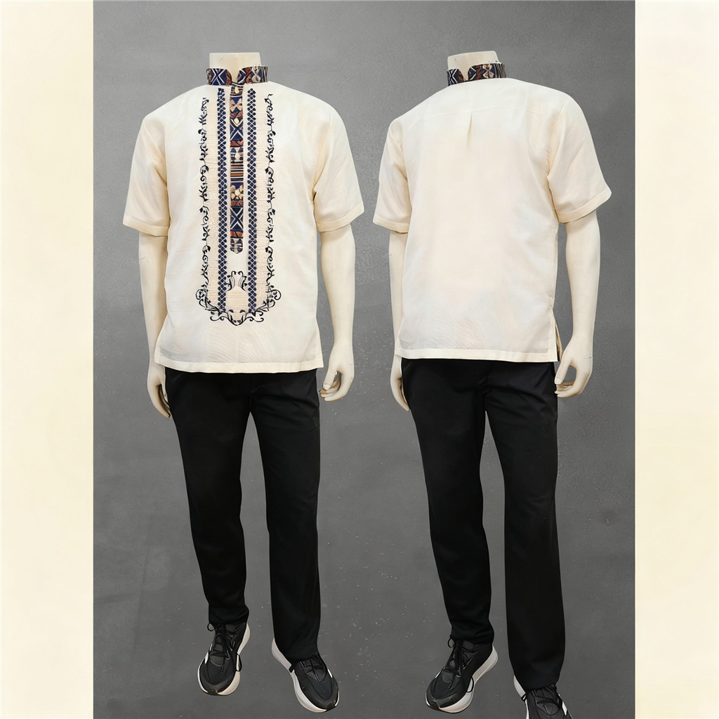 Modern Polo Barong Tagalog สําหรับผู้ชาย คอปก - P5
