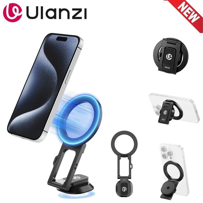 Ulanzi MA50 ที่วางโทรศัพท์แม่เหล็กขาตั้งแม่เหล็กแบบพับได้คลิป Clamp Mount สําหรับขาตั้งกล้อง Macsafe
