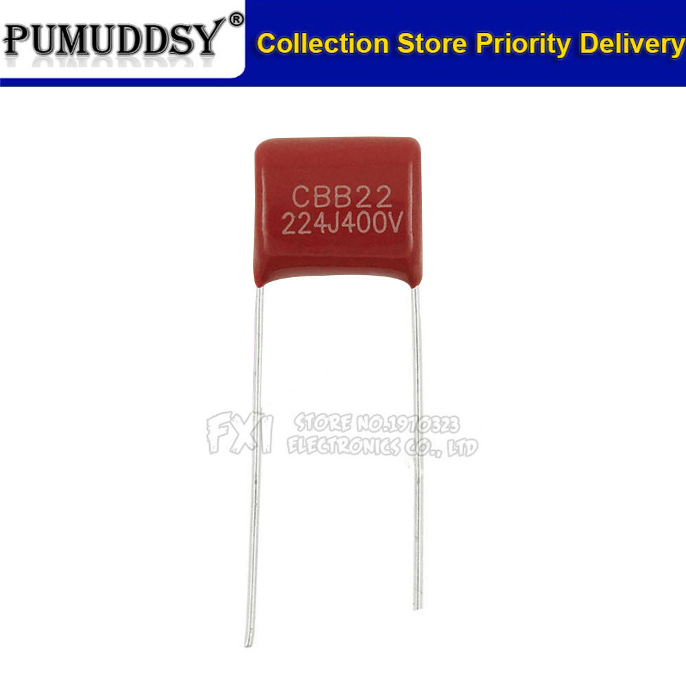 20PCS 400V224J 400V 0.22UF 220NF 400V 224J 224 CBB P10 Polypropylene ฟิล์มตัวเก็บประจุใหม่