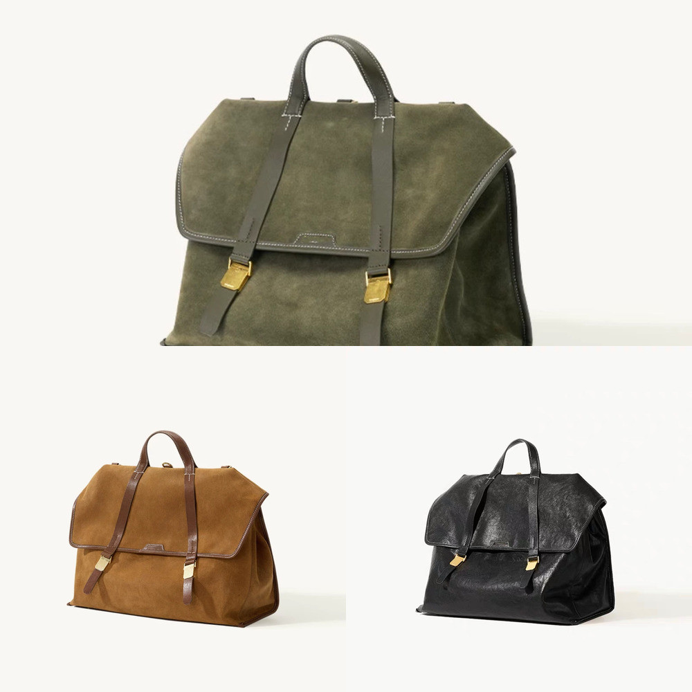 คุณภาพสูง Travel To Songshan Mountain ไม่มีเพศ, Vintage Suede Crossbody Backpack