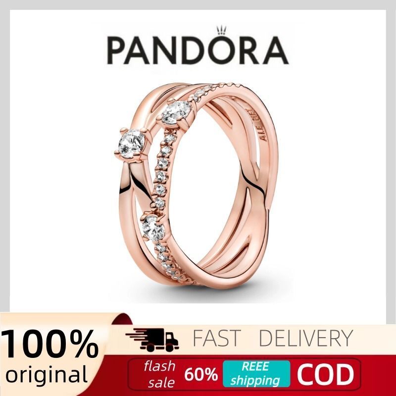 Pandora Sparkling Triple Band Ring Jewelry Ring Rose Gold Ring Rose Gold Color Rose Gold Ring Pandor