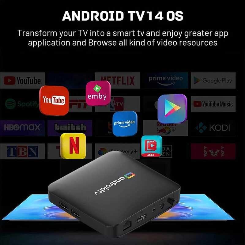 ▥ TV Box Android 14.0 8Gb Allwinner H313 Quad Core Dual Wifi 2.4G และ 5G รองรับ 8K 30Hz สตรีมมิ