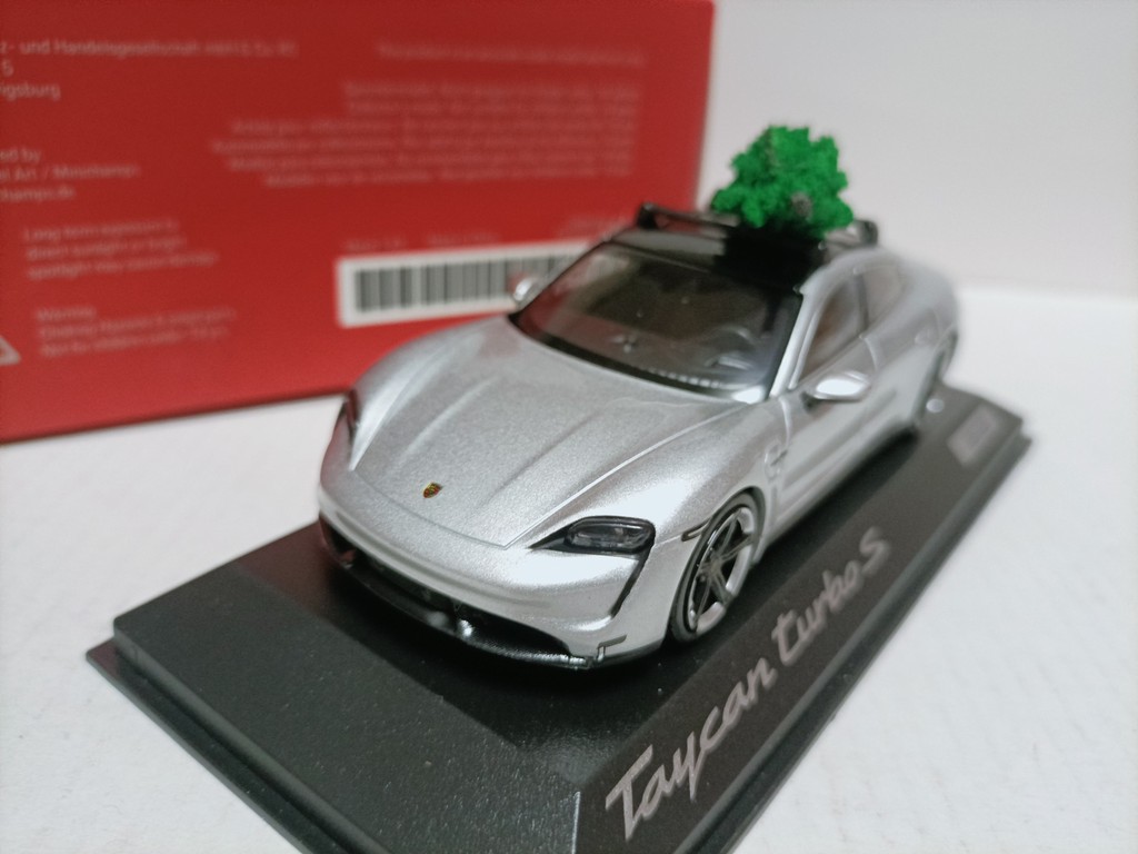 Mini Cut 1 43 Porsche Sports Car Model Porsche Taycan Turbo S Silver Special Edition