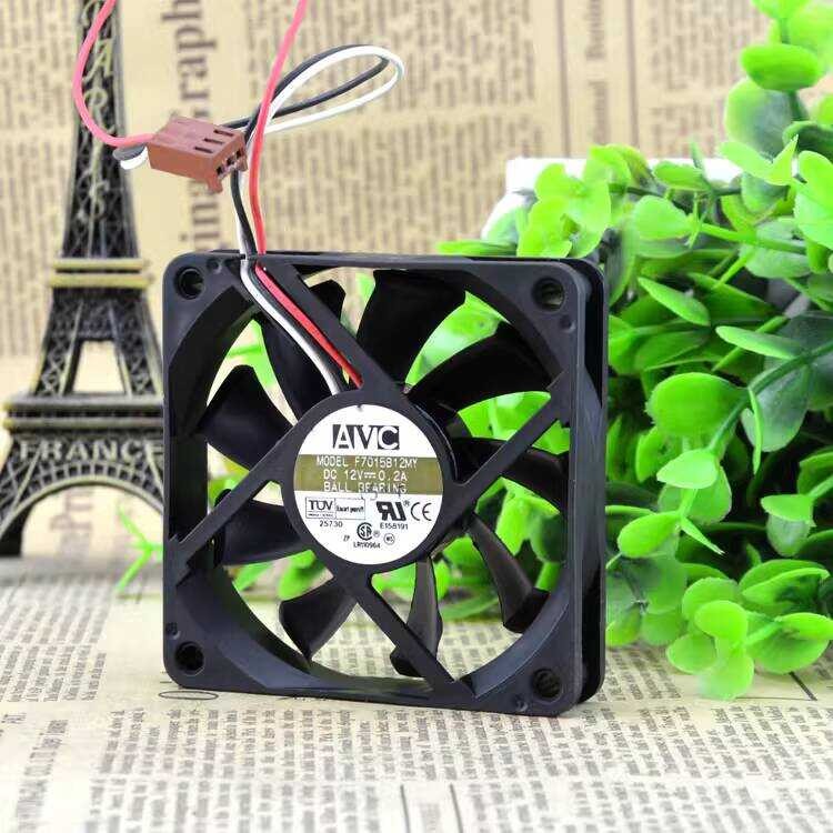 AVC F7015B12MY 7015 12V 0.2A พัดลมสามสายบอลคู่