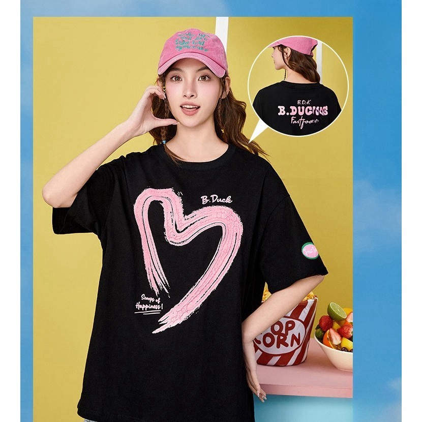 (จัดส่งตลอด 24 ชั่วโมง）OOOK Official เสื้อยืดคอกลม โอเวอร์ไซส์ ผ้าcotton100%