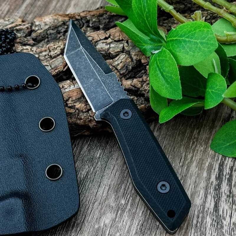 DAR03 สร้อยคอ 5Cr13Mov ใบมีดเส้นใยไนลอน Handle แบบพกพา Camping เอว-แพ็คสไตล์เครื่องมือฉุกเฉินของขวัญ