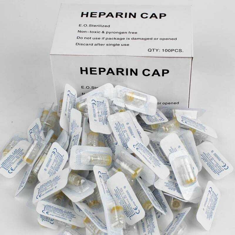 100Pcs หมวก Heparin IV Cannula Catheter หมวกสําหรับสัตว์สุนัข Cat Veterinary Medical Consumables