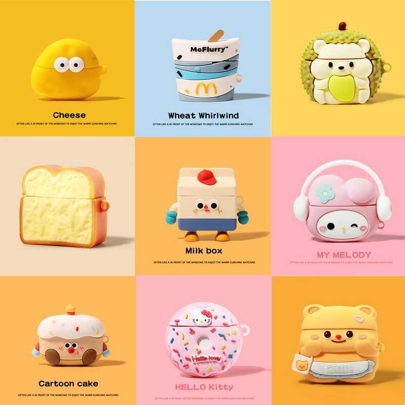 เหมาะสําหรับ pro2 เคสป้องกัน 3 เคสป้องกันน่ารักหมีเนย aipods4 เคสชุดหูฟังบลูทูธ Apple airpod ซิลิโคน