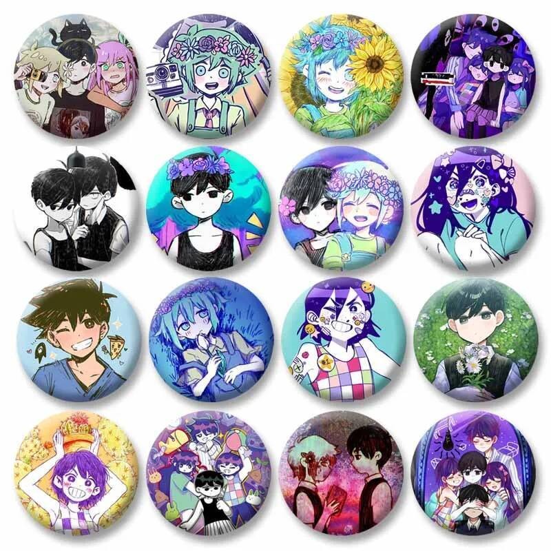 เข็มกลัด-badge Omori รูป Sunny และ Mewo ทำจากแผ่นเหล็ก สำหรับกระเป๋าเป้สะพายหลังหรือเครื่องประดับการ