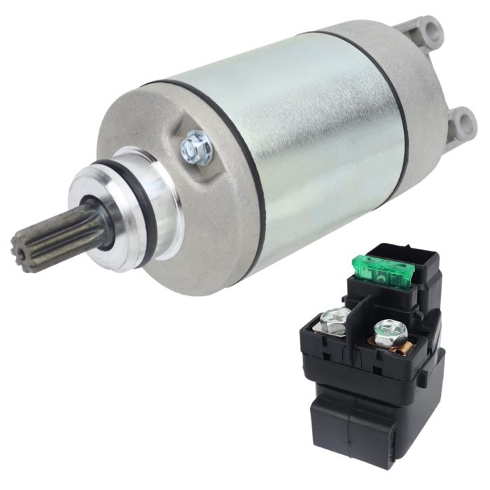Starter Motor and Relay Fit for Suzuki LT-Z400 LT-Z400Z Quadsport 03-08 Fit For Kawasaki KFX400 KSF