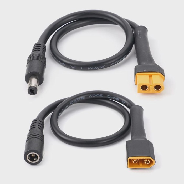 Adapter Connector Dc 5.5 2.1/2.5Mm Xt60 To T Plug Female Male With 18Awg Silicone Wire