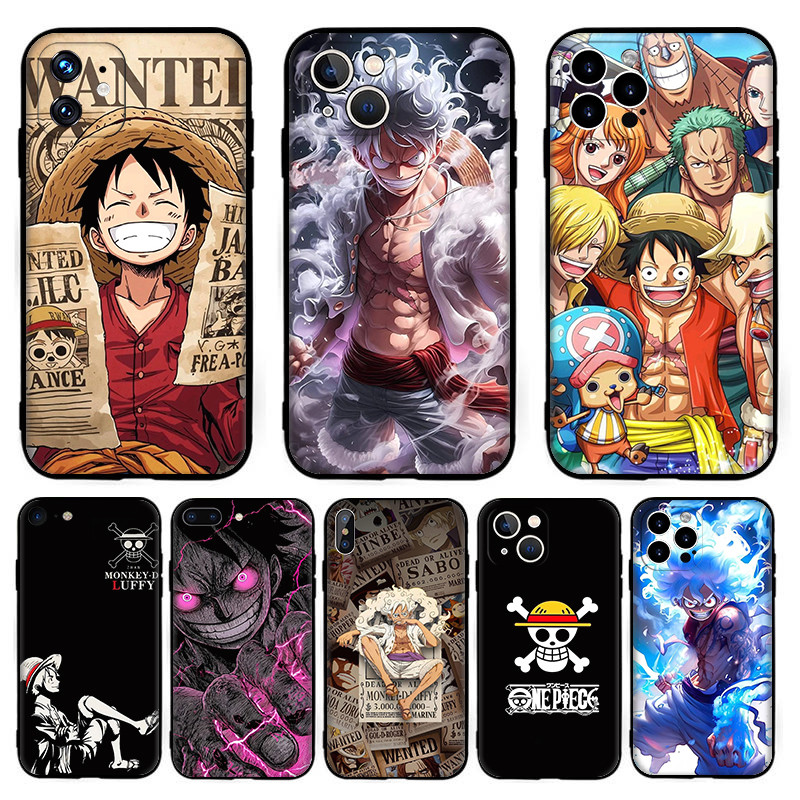สําหรับiPhone 5 5s SE 6 6s 6 7 8 Plus SE X XR XS 17 Air Pro Maxอะนิเมะการ์ตูนOne Pieceปลอก 6Y29 สีดํ