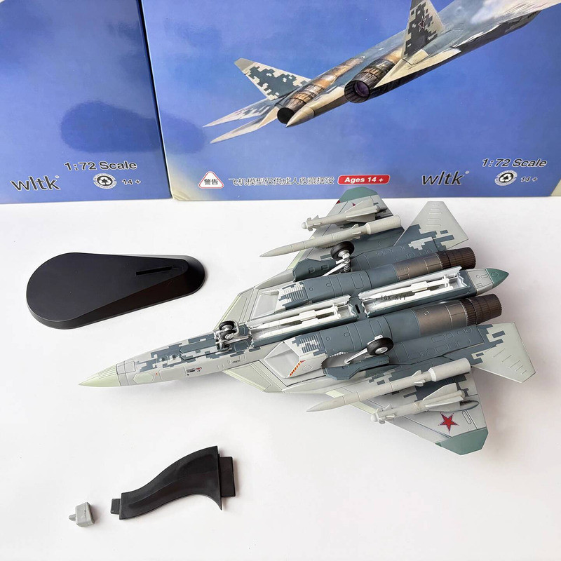 {ของเล่นสดใส} 1/72 รัสเซีย SU57 Su 57 Stealth Fighter ลูกปัด Marine Exhibition 054#合金仿真成品飞机模型 250910