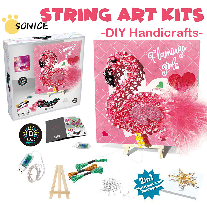 DIY String Art Kit Craft for Beginners Flamingo String Art Nail String Art Kit DIY Craft Kit Art Sup