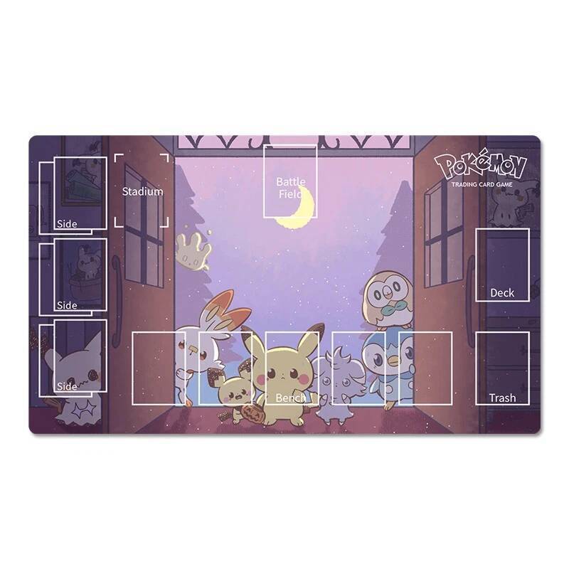 Pokemon Duel Playmat Pikachu TCG CCG Play Mouse Pad Trading Card เกม Mat อะนิเมะ Battle Card เย็บขอบ