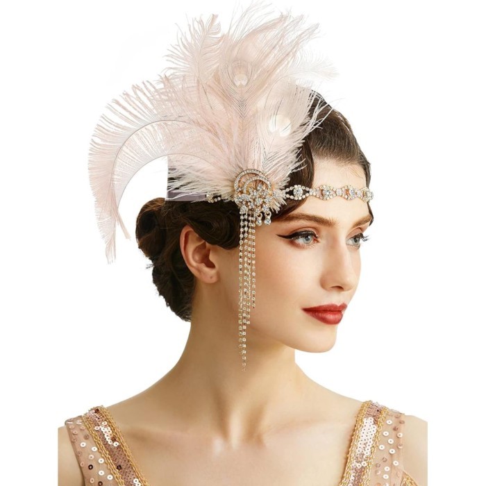 BABEYOND 1920s Flapper Headpiece Headpiece Headband - Roage 20s Great Gatsby Feather Headband 1920s