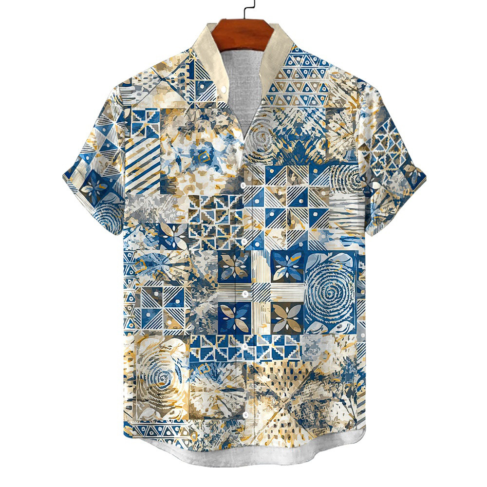 Mens shirt for Men Clothing Summer Casual short sleeve shirt เสื้อฮาวาย Outdoors Street wear 04a