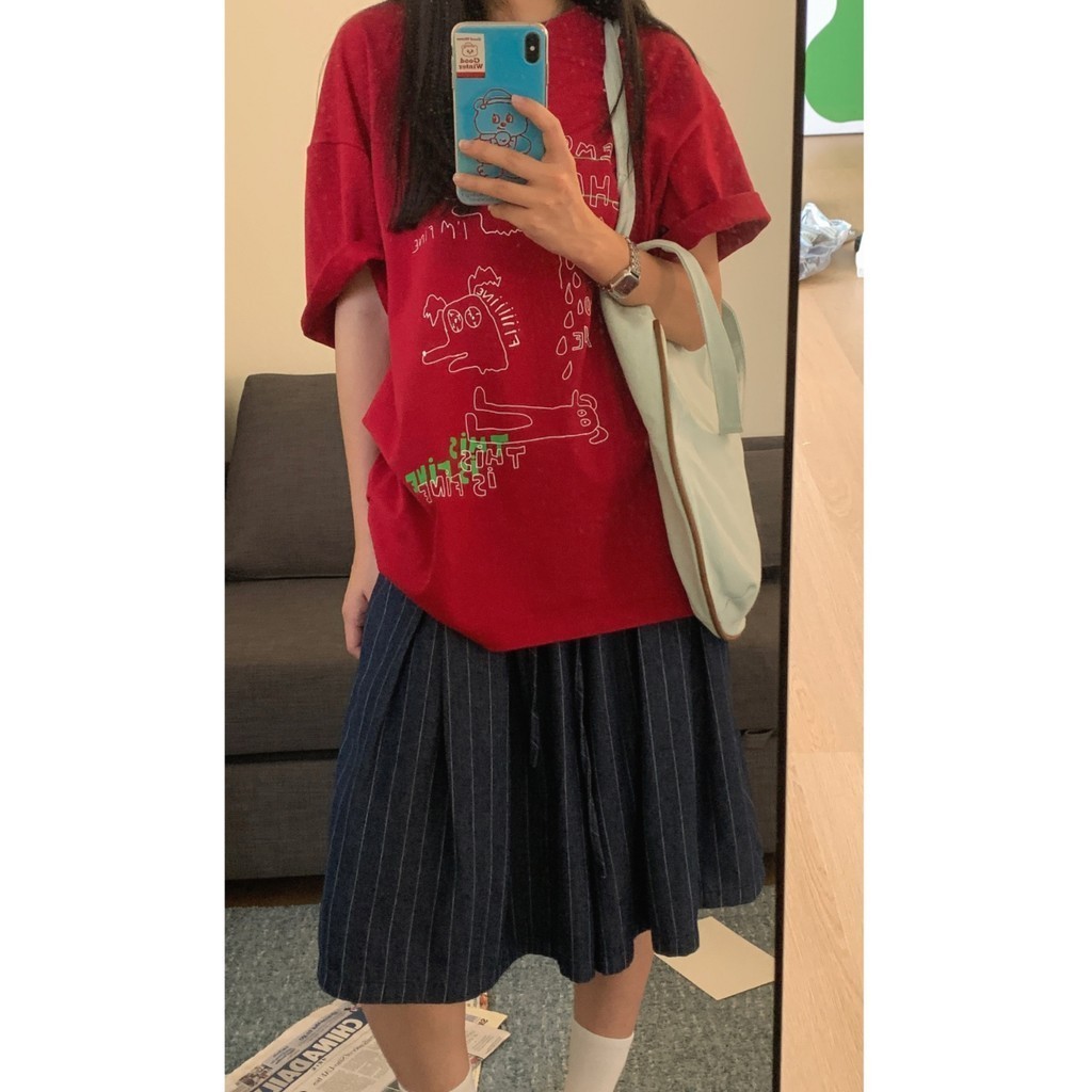 (จัดส่งตลอด 24 ชั่วโมง）OOOK Officialเสื้อOversizedรุ่น Sunny side