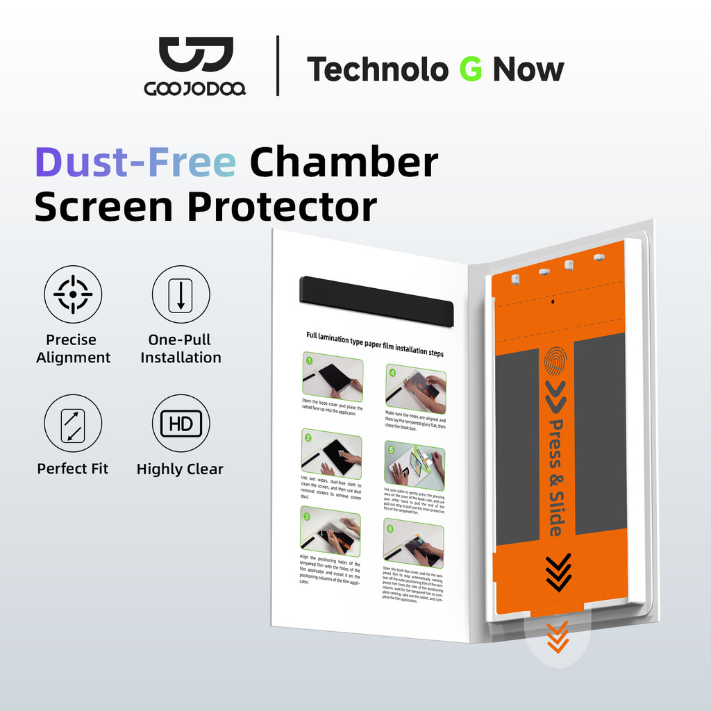 GOOJODOQ ฟิล์มเหล็กสําหรับ iPad 9H การติดตั้งที่ปราศจากฝุ่น ห้องป้องกันหน้าจอฟรีฝุ่น