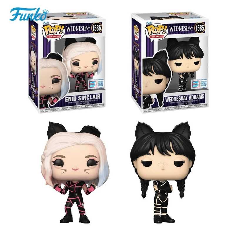 C Wednesday Addams Enid Sinclair Vinyl Action Figure The Addams Family Cat Costume Collect Model To