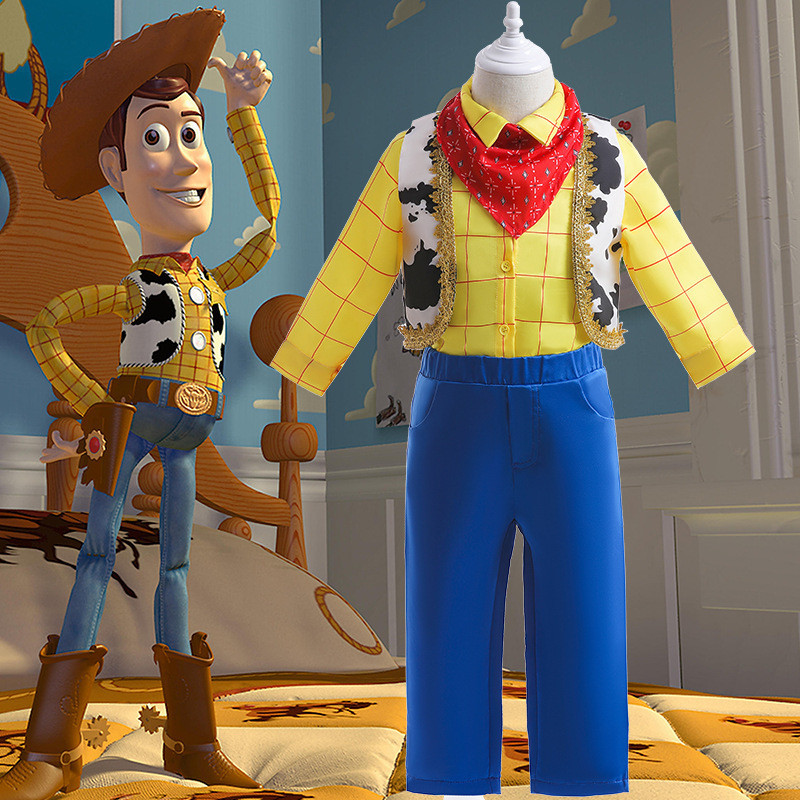 ชุดคอสเพลย์ Toy Story Woody New Boy Spliced Dress สำหรับเด็ก แต่งตัวฮาโลวีนแบบน่ารัก