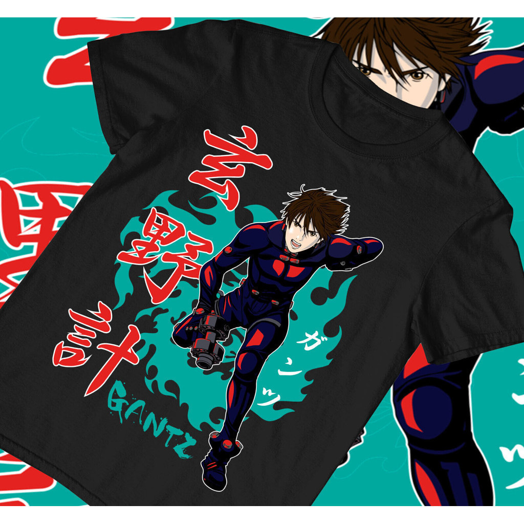T-ShirtKei,kurono,gantz,อะนิเมะ,reika,kato,masaru,alien,team Tokyo, เสื ้ อยืดใหม ่ S-5XL