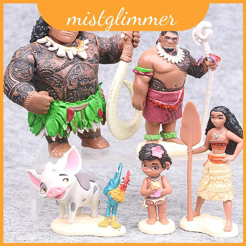 Enchanting Moana 6 ชิ้น Mini Action Figures Collection สําหรับเล่นสร้างสรรค์และ