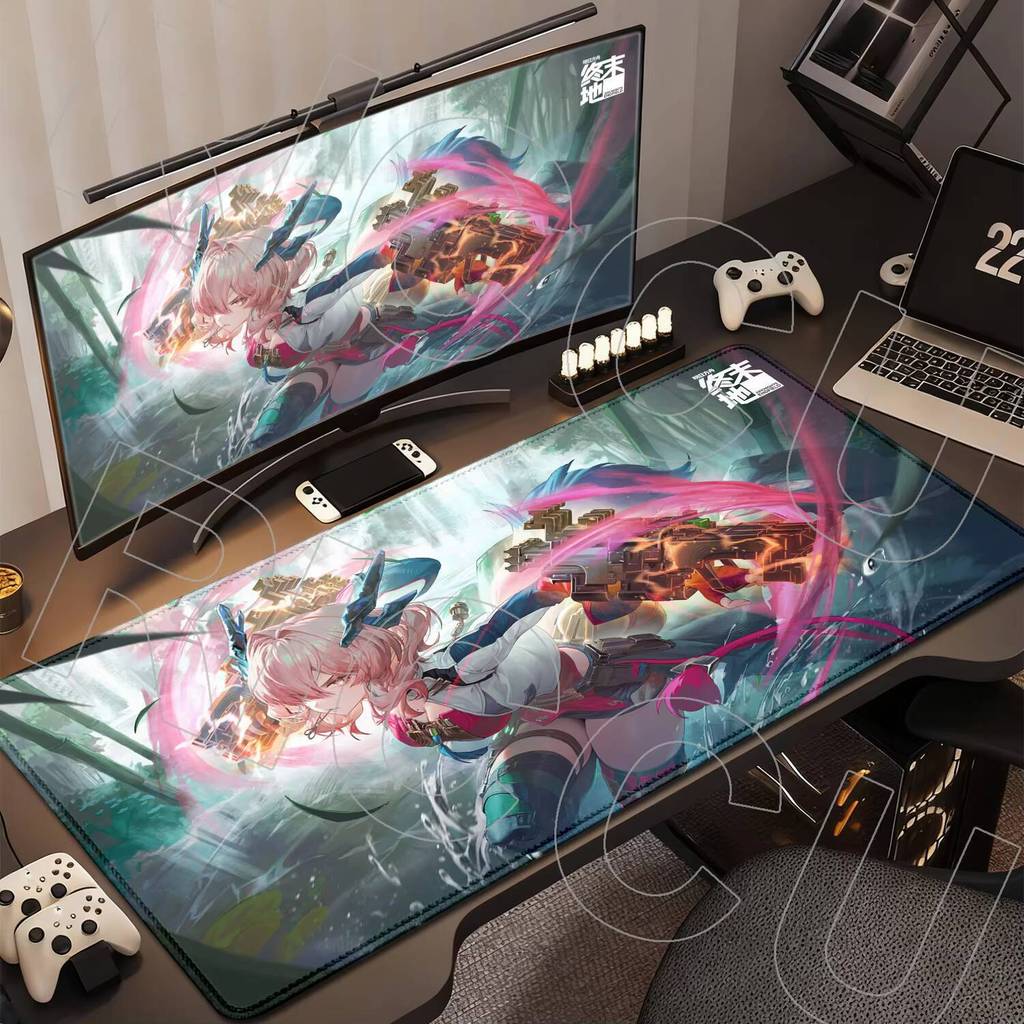 HD XXL เกมอะนิเมะสาว Arknights Endfield Mi Fu แผ่นรองเมาส์ Gamer อุปกรณ์เสริมพีซีแผ่นรองโต๊ะแล็ปท็อป