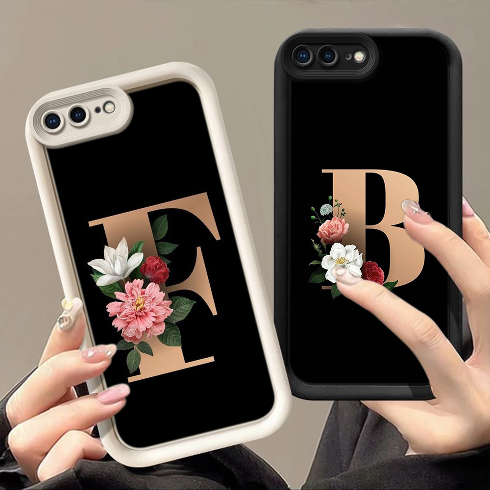 สำหรับ Vivo Y19S Y29 Y28 Y03 Y37 Y18 Y03T เคสโทรศัพท์มือถือ ดวงตานางฟ้า กรณ RR22 Flower Letter A B C