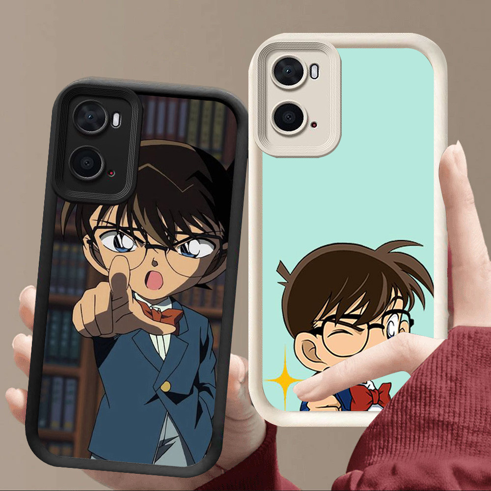 R97 Detective Conan Casing สําหรับ Realme A77 A77s A96 Realme C33 9i สีดําและสีขาว