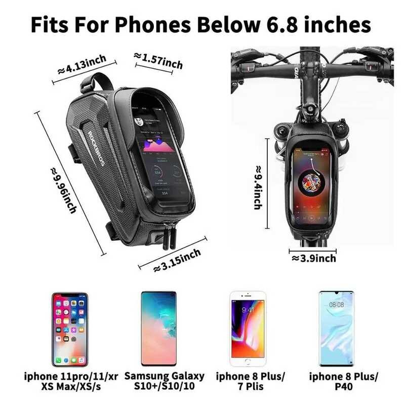C ROBROS Bicycle Waterproof Touch Screen Cycg Top Front Tube Frame MTB Road Bike 6.5 Phone Case Bik