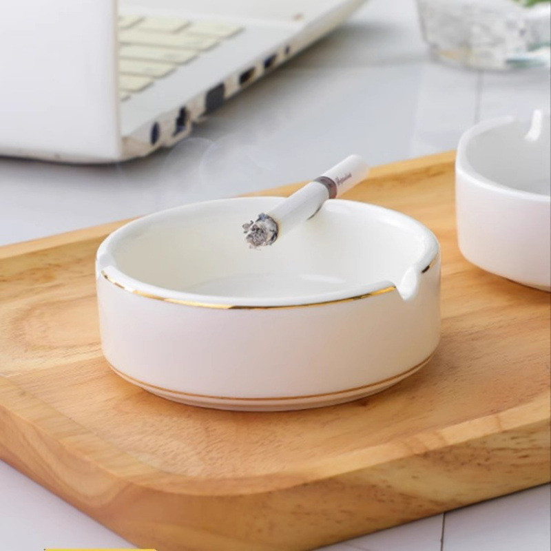 Simple White Round stray Gold-Edged Stray Hotel Hotel Hotel Bar KTV Restaurant Hotel Hotel Huageng