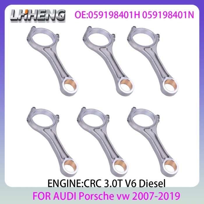 6PCS Connecting Con Rod New Set 3.0L 3.0 L T V6 Diesel For AUDI A4 A5 A6 A7 A8 Q5 Q7 PORSCHE PANAME