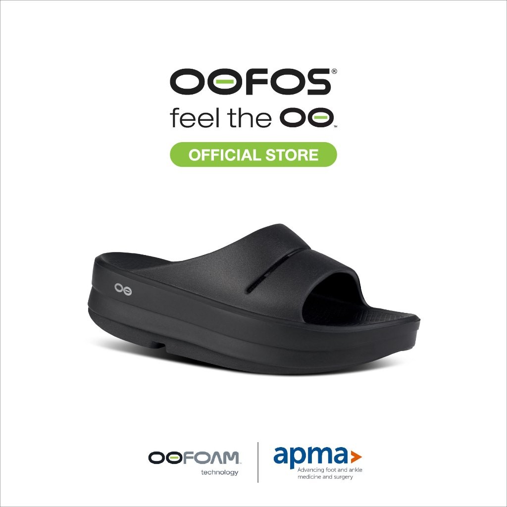 ♞,♘Oomega Ooahh Black รองเท้าเพื่อการฟื้นฟู IKF