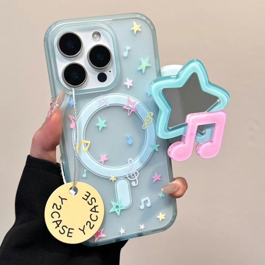 เคสโทรศัพท์แบบใสของ Apple 16promax พร้อมที่วางแม่เหล็ก iPhone15/14 เคสนิ่ม iPhone 13/12/11 เคสโทรศัพท์